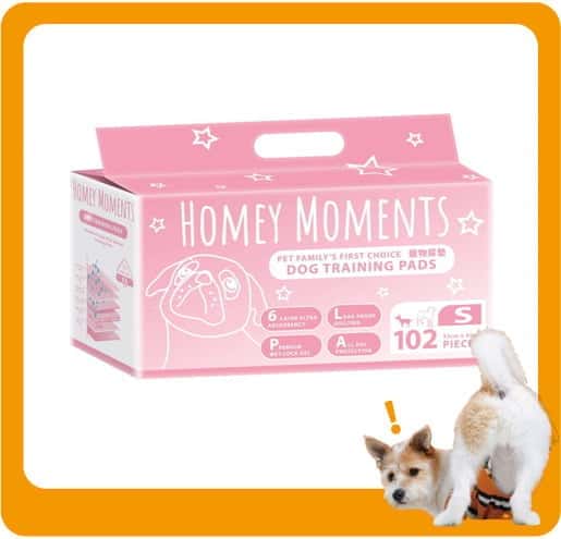 Homey Homey Moments 6層鎖水 寵物尿墊 狗尿墊 狗尿片 [33x45 S碼 102枚]   正面圖