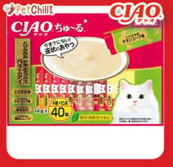 CIAO CIAO 肉泥 貓零食 雞肉+雞肉雞湯+雞肉黑毛和牛+雞肉雞軟骨 14g 40本入 14g  正面圖