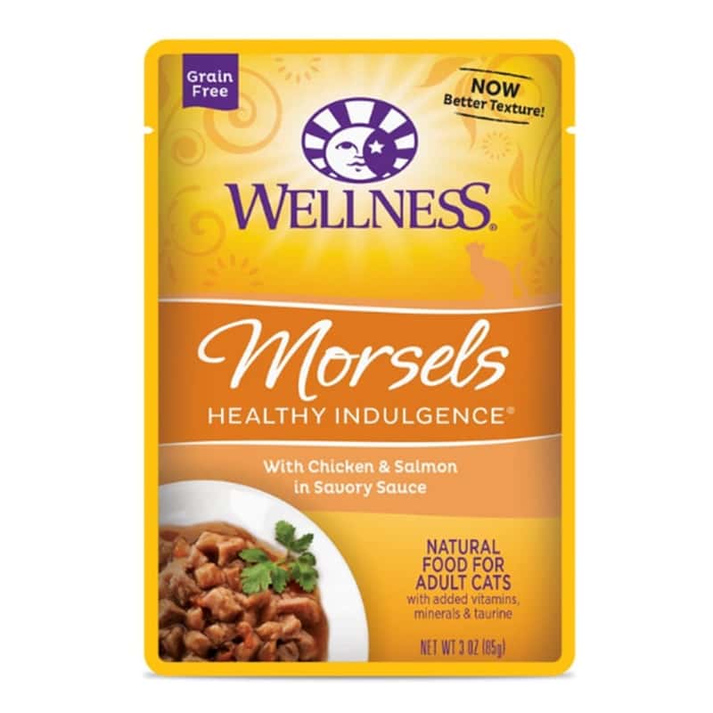 WELLNESS WELLNESS Morsels 貓濕糧 滋味軟包 雞肉三文魚 3oz 3oz 正面圖