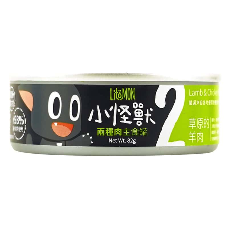 怪獸部落 怪獸部落 2種肉貓主食罐 草原羊肉 82g 82g  正面圖