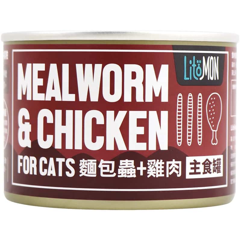 怪獸部落 怪獸部落 野味貓主食罐 麵包蟲雞肉 165g 165g  正面圖