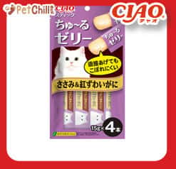 CIAO CIAO 貓零食 日本啫喱果凍棒 ささみ&紅ずわいがに 雞肉女王蟹味 60g 60g  正面圖