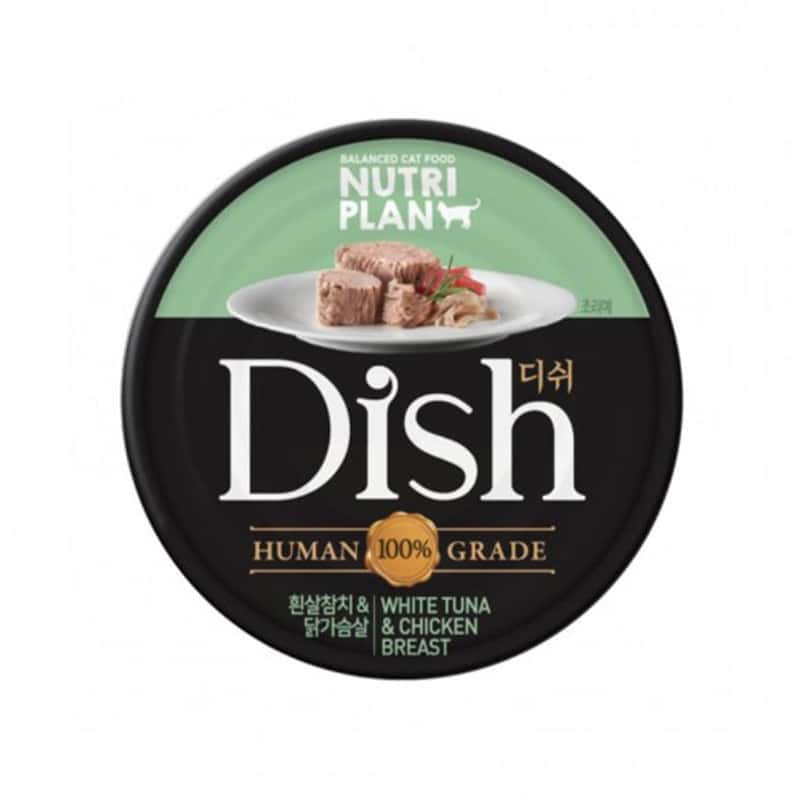 Nutriplan Nutriplan 營養企劃 Dish 貓罐頭 韓國100%人用級別配方 雞肉及白身吞拿魚 85g 85g  正面圖