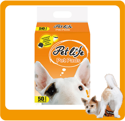 Pet Pet Life 竹炭寵物尿墊 狗尿墊 狗尿片 [45x60 M碼50枚]   正面圖