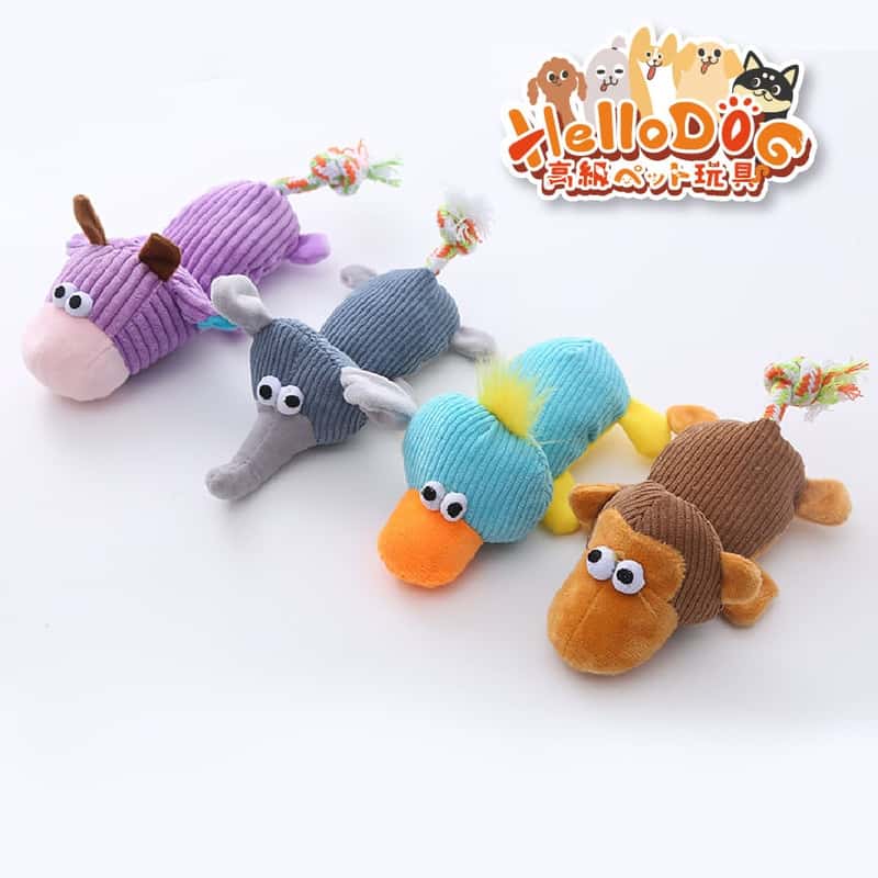 HelloDOG HelloDOG 玩具嚴選 狗狗嗶嗶拉扯趴趴公仔 1件   正面圖