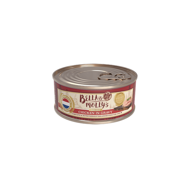 Bella & Molly's Bella & Molly's 荷蘭罐 貓罐頭 AAFCO 主食罐 低脂配方 雞絲肉汁 40g 40g  正面圖