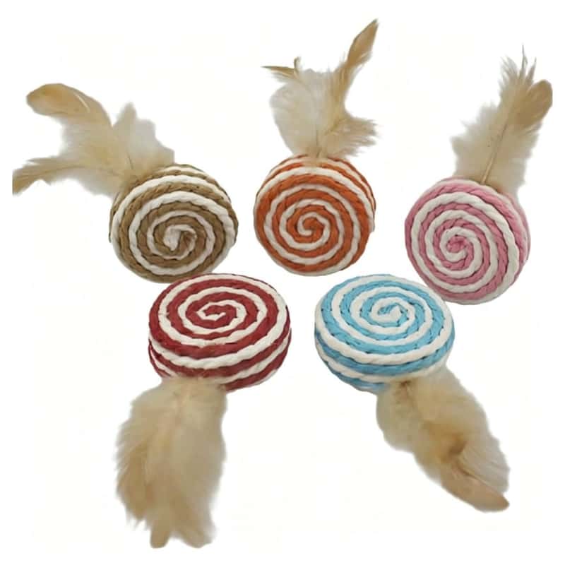 Cat Toy FeatherWinding逗Cat 盘 (Random Color) 貓玩具 逗貓棒 寵物用品速遞