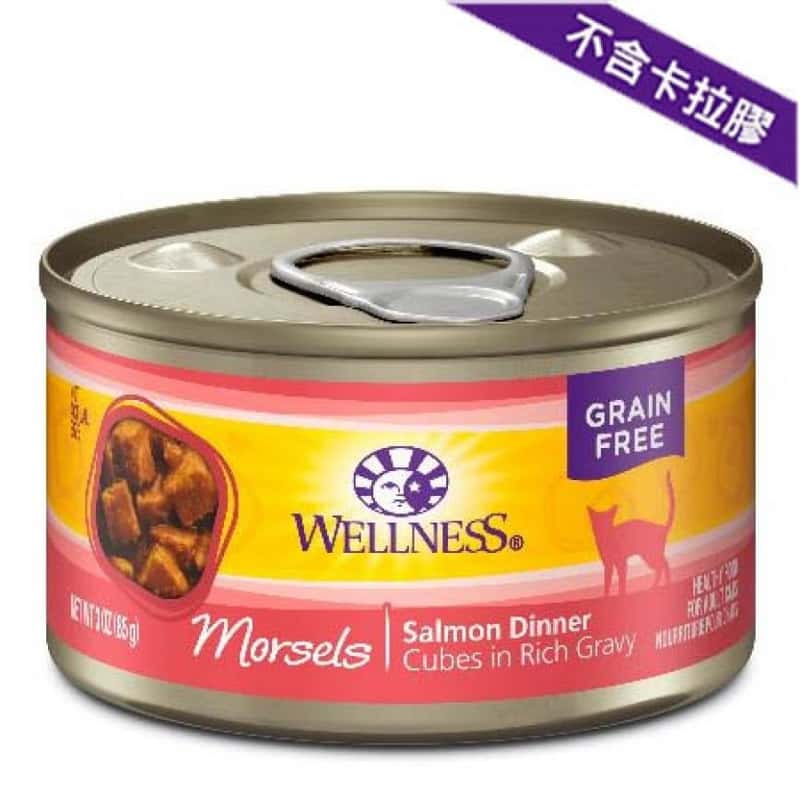 WELLNESS WELLNESS 貓罐頭 Morsels 三文魚粒 Salmon Dinner 3oz 3oz 正面圖