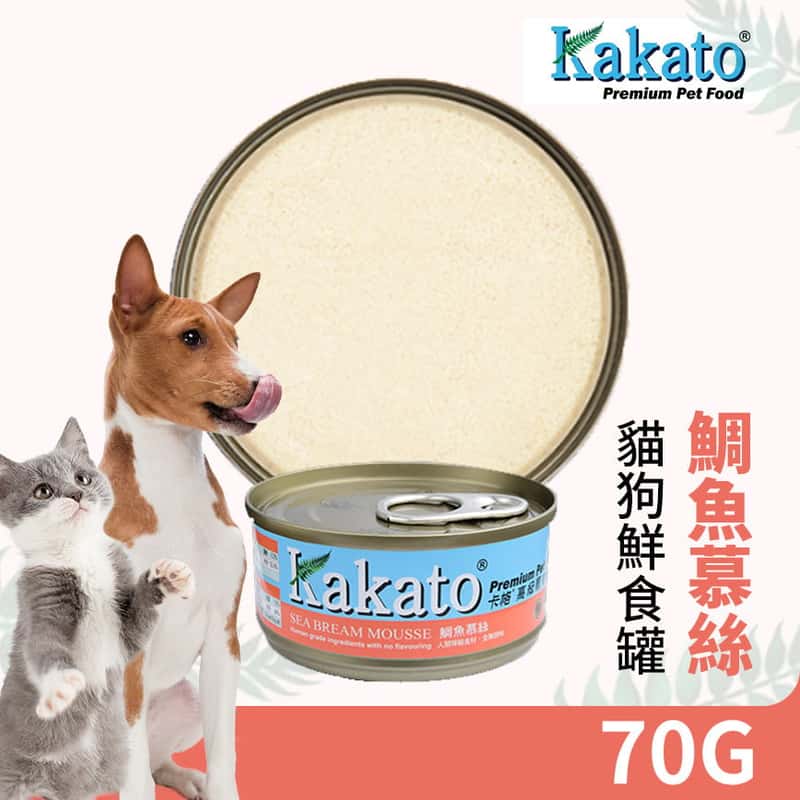 Kakato Kakato 罐頭 貓狗罐頭 鯛魚慕絲 70g 70g  正面圖