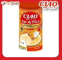 CIAO CIAO 肉泥 貓零食 雞肉及沙甸魚肉醬 14g 30本罐裝 14g  正面圖