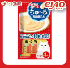 CIAO CIAO 肉泥 貓零食 乳酸菌 金槍魚肉醬 14g 4本入 14g  正面圖