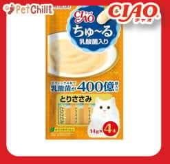 CIAO CIAO 肉泥 貓零食 乳酸菌 雞肉肉醬 14g 4本入 14g  正面圖