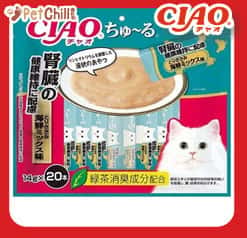CIAO CIAO 肉泥 貓零食 腎臓健康維持 雞肉及什錦海鮮肉醬 14g 20本袋裝 14g  正面圖