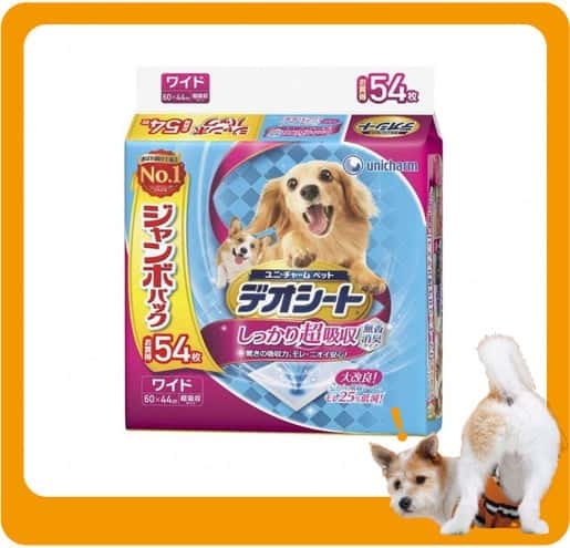 Unicharm Unicharm 寵物尿墊 狗尿墊 狗尿片 日本柔軟無香超除臭增量裝 寵物尿墊 [60*44 XL碼 54枚]   正面圖