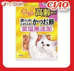 CIAO CIAO 貓零食 日本鰹魚刨花魚片 食鹽無添加 高齡貓適用 40g 40g  正面圖