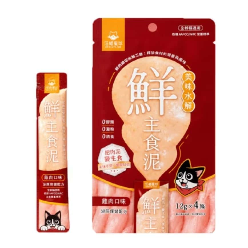汪喵星球 貓用 美味水解鮮主食泥 泌尿保健 雞肉 12gx4 (FS348) (img2)