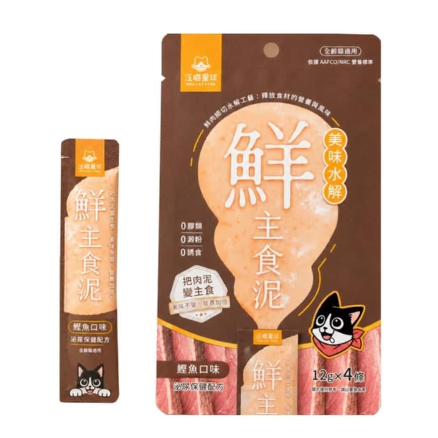 汪喵星球 貓用 鮮美味水解鮮主食泥 泌尿保健 鰹魚 12gx4 (FS349) (img2)