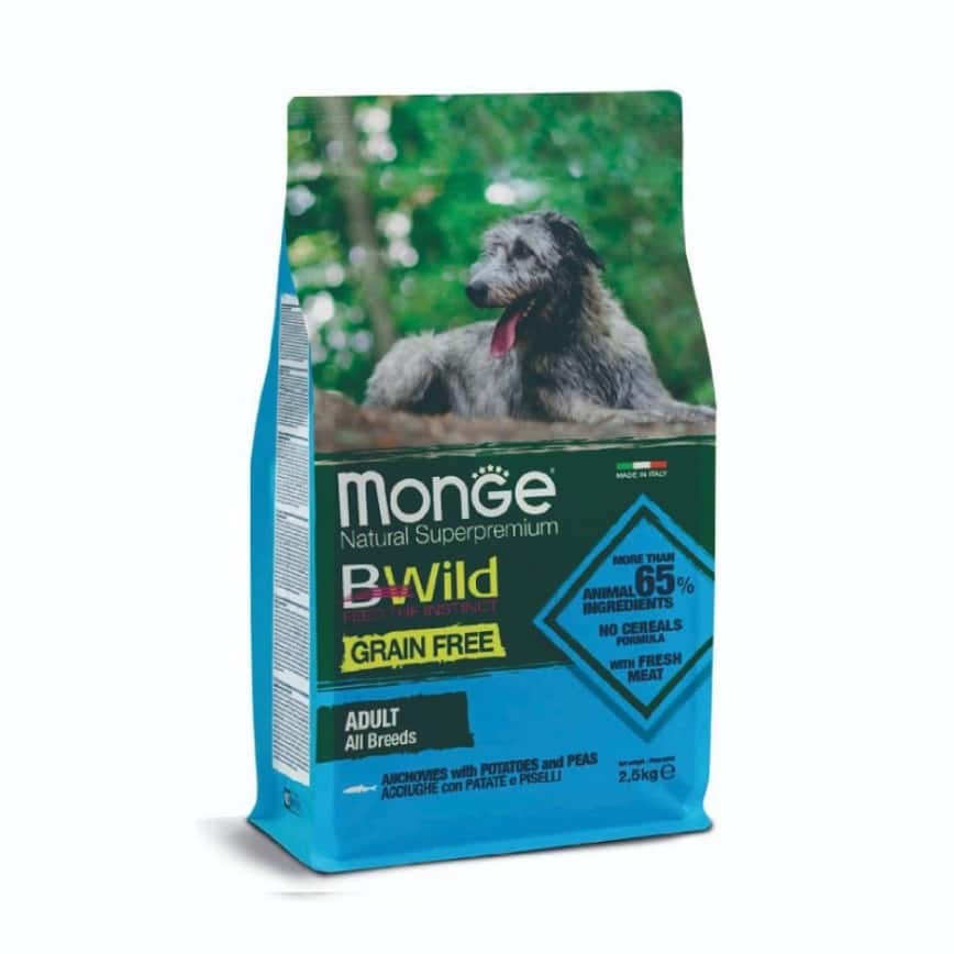 Monge Bwild 狗糧 野味系列 無穀物 鯷魚薯仔豌豆成犬配方 2.5kg (MO4701) (img2)