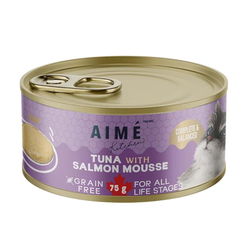 AIME Kitchen 貓罐頭 無穀物慕絲營養貓罐 殿堂主食系列 吞拿魚三文魚慕絲 75g (TAM75) (img2)