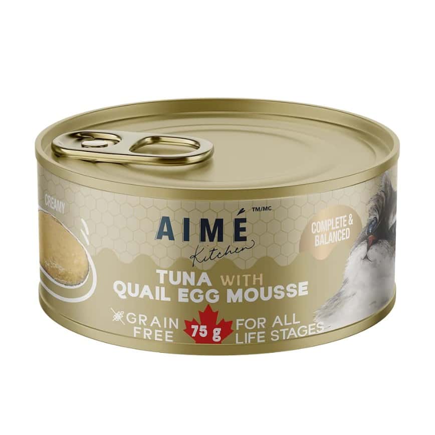 AIME Kitchen 貓罐頭 無穀物慕絲營養貓罐 殿堂主食系列 吞拿魚鵪鶉蛋慕絲 75g (TEM75) (img2)