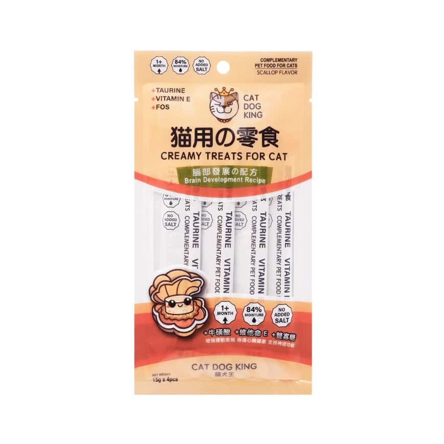 貓犬王 貓用 肉泥零食 腦部發展之配方 元貝味 60克 (1包4條) (CDK2053) (img2)