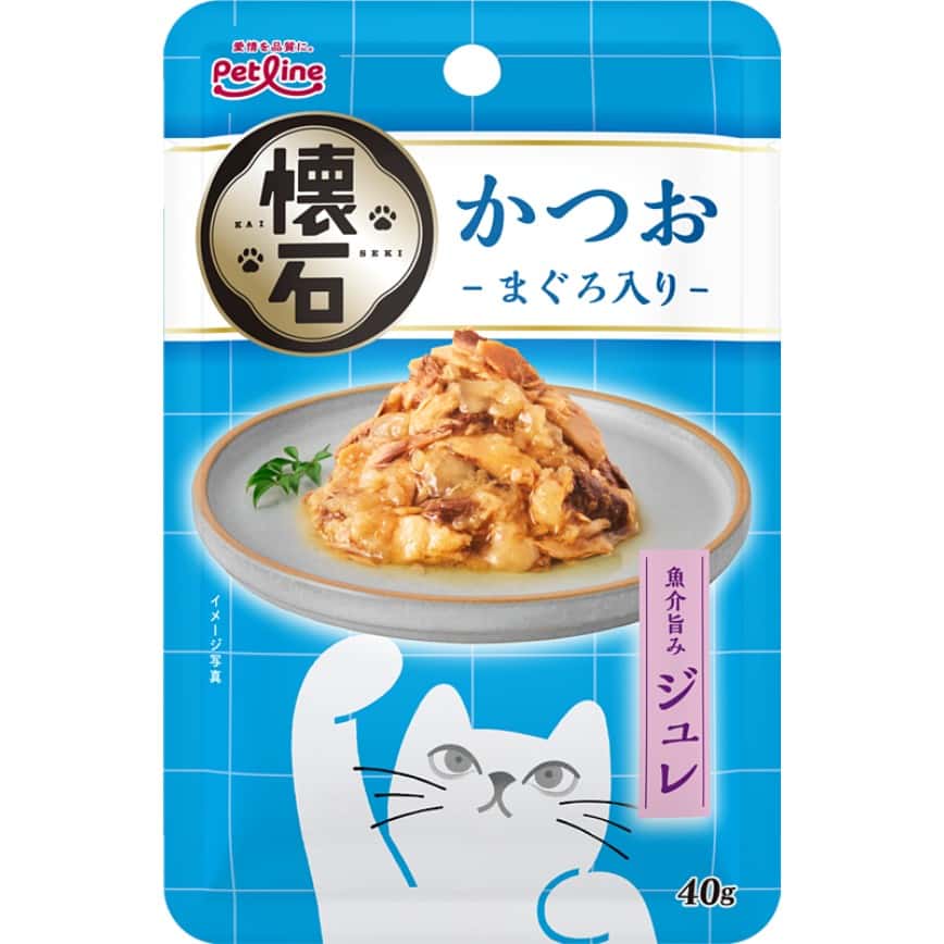 日本Petline 懷石軟包貓零食 果凍鰹魚+鮪魚 40g (PL-KSR-6) (img2)