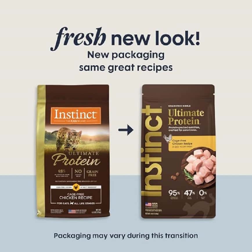 Instinct 貓糧 本能 貓糧 無穀物頂級蛋白質系列 雞肉配方 10lb (658528) (新舊包裝隨機發貨) (圖片2)