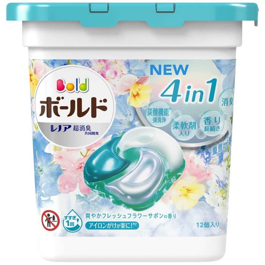 日本P&G ARIEL 4D炭酸機能 柔軟花香洗衣膠囊 12個盒裝 (淺藍) - 清貨優惠 (TBS) (圖片2)