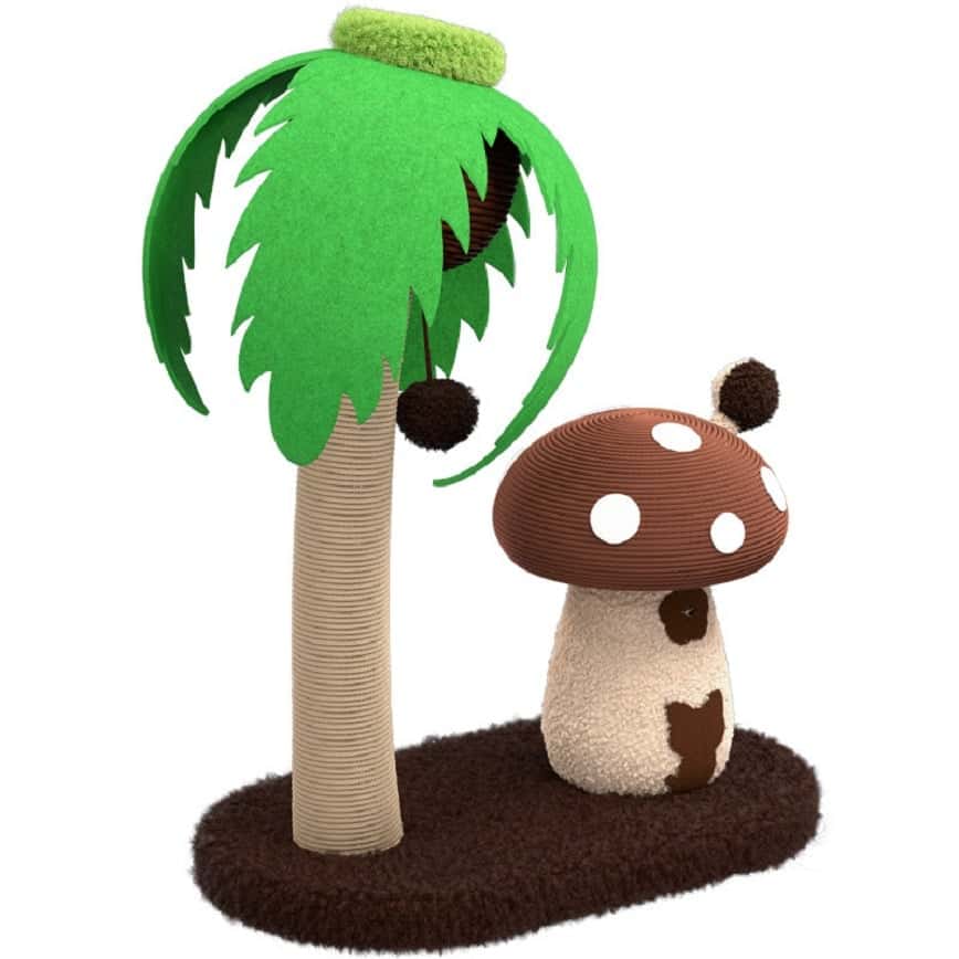 劍麻貓抓柱貓爬架 玩具嚴選 彩色/椰樹蘑菇屋 (款式/顏色隨機發貨) (圖片2)