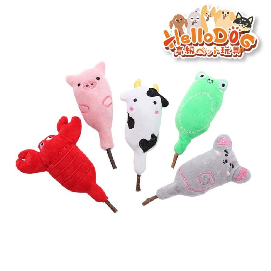 HelloDOG 玩具嚴選 小動物貓薄荷木天蓼清潔牙齒玩具 1件 (隨機款) (圖片2)