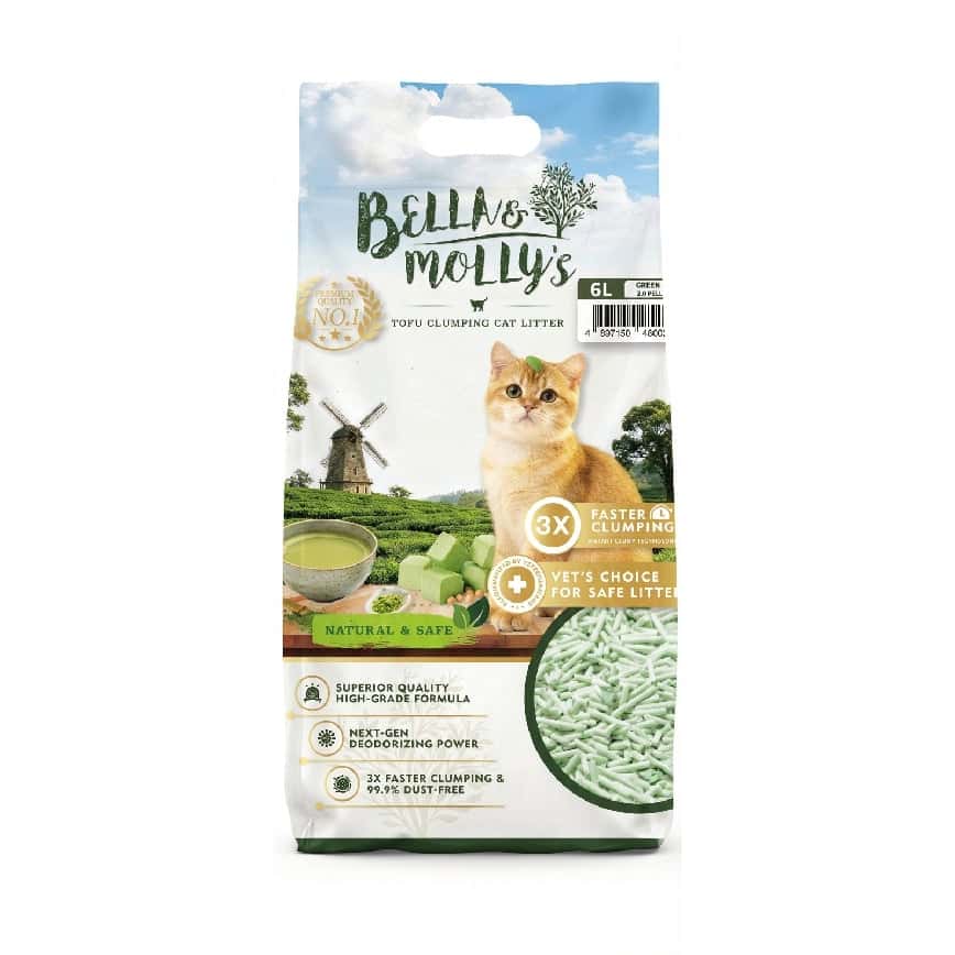 Bella & Molly's貝莉 2.0mm 豆腐貓砂 綠茶味 6L - 原裝行貨 (圖片2)
