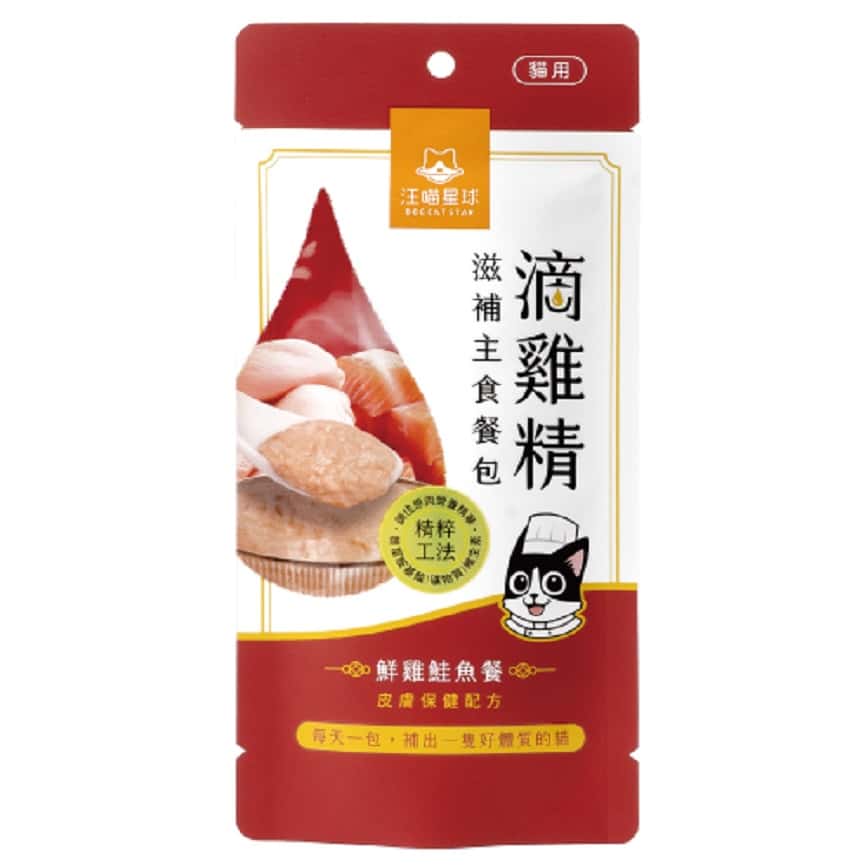 汪喵星球 貓餐包 DogCatStar 滴雞精滋補主食餐包 皮膚保健 鮮雞鮭魚餐 40g (FM289) (圖片2)