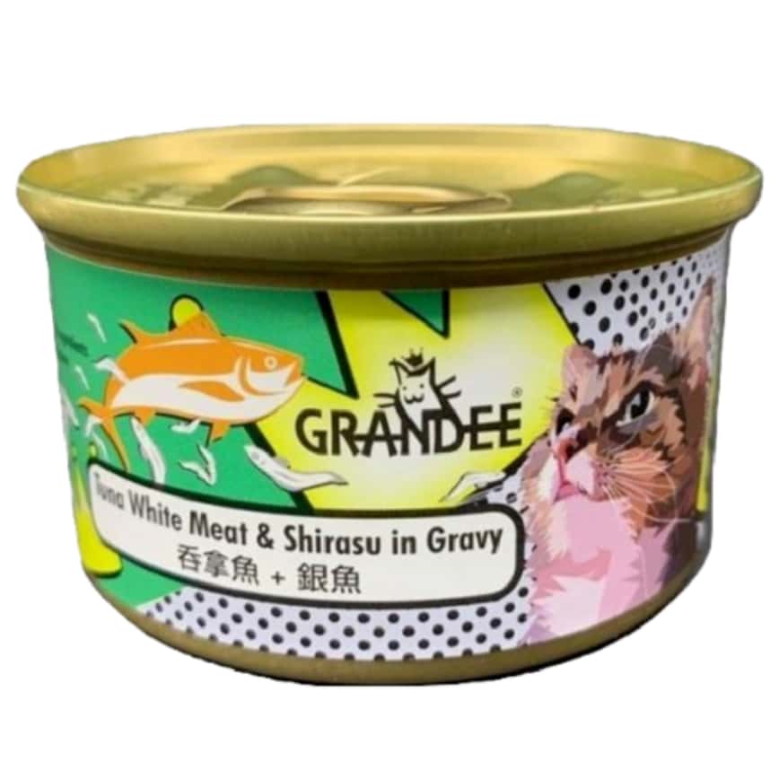 GRANDEE 貓罐頭 吞拿魚+銀魚 80g (圖片2)