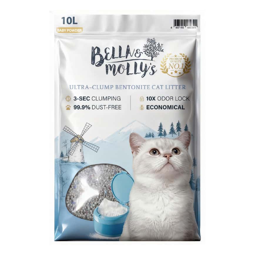 Bella & Molly's貝莉 極速超結團高級礦物貓砂 爽身粉味 10L (圖片2)