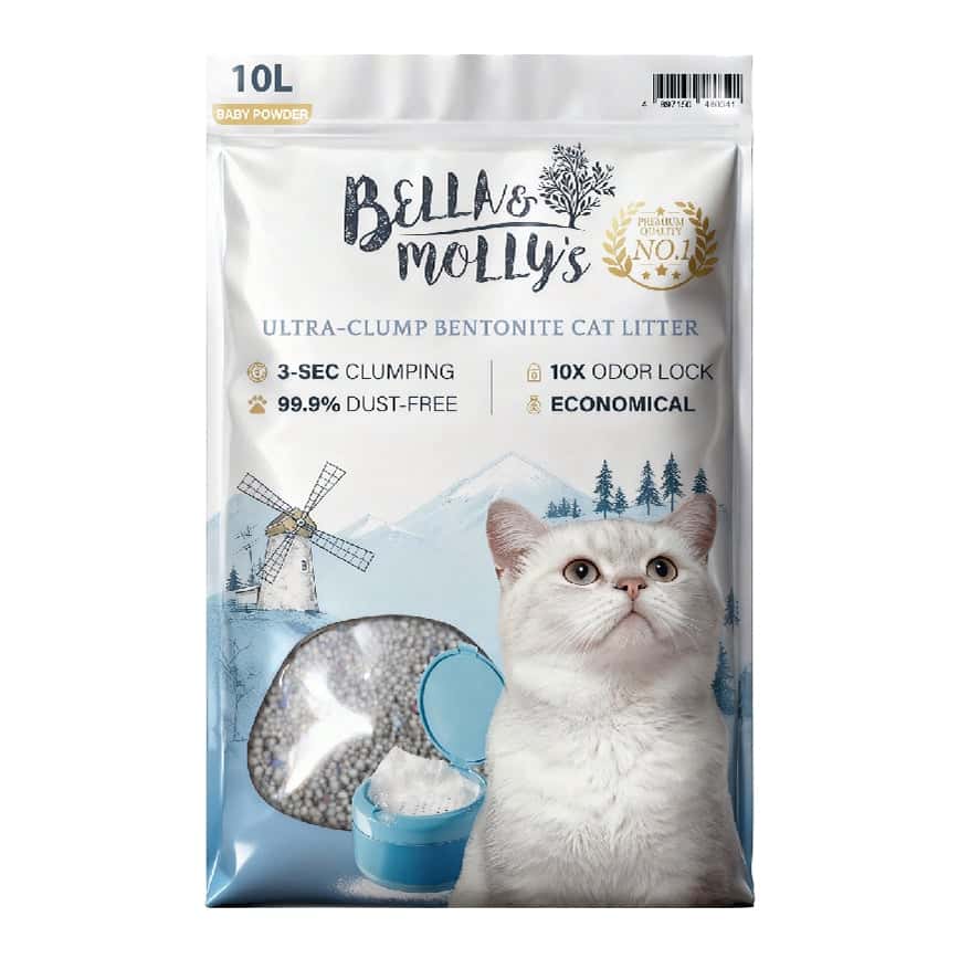 Bella & Molly's貝莉 極速超結團高級礦物貓砂 爽身粉味 10L (圖片2)