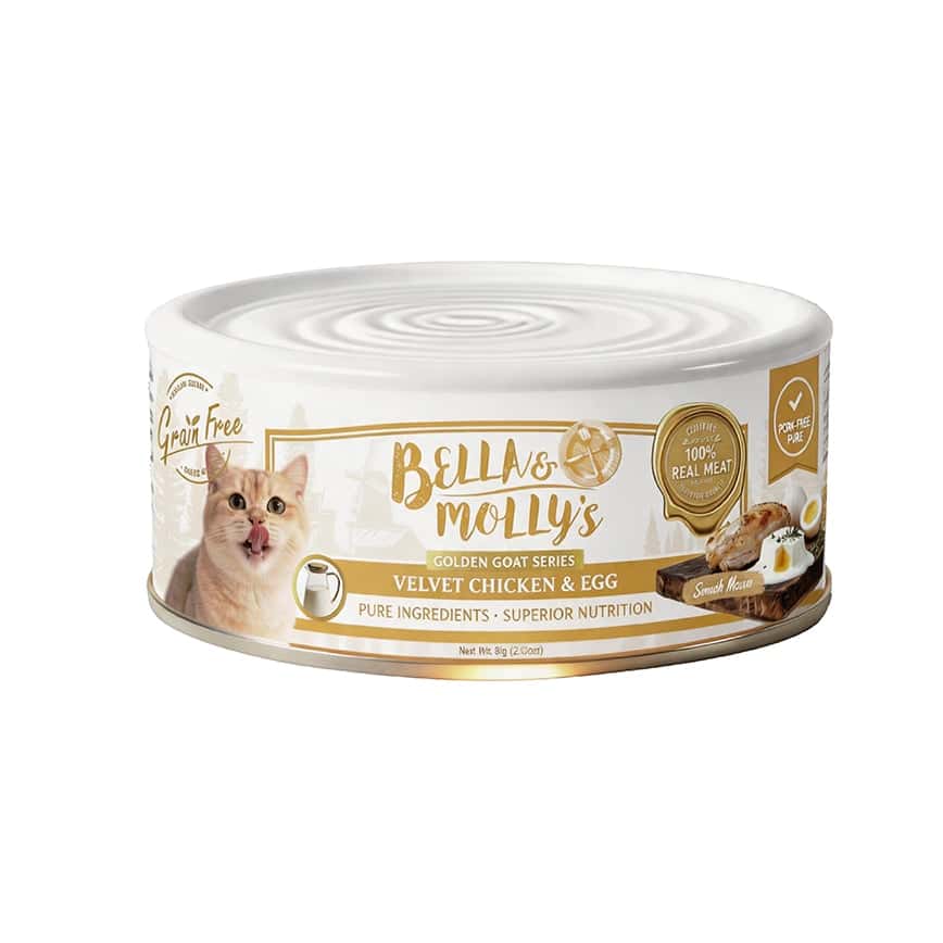 Bella & Molly's貝莉 貓罐頭 主食罐 無穀物黃金羊奶系列 嫩雞蛋黃慕絲 流心罐 80g - 限時試食價 (img2)