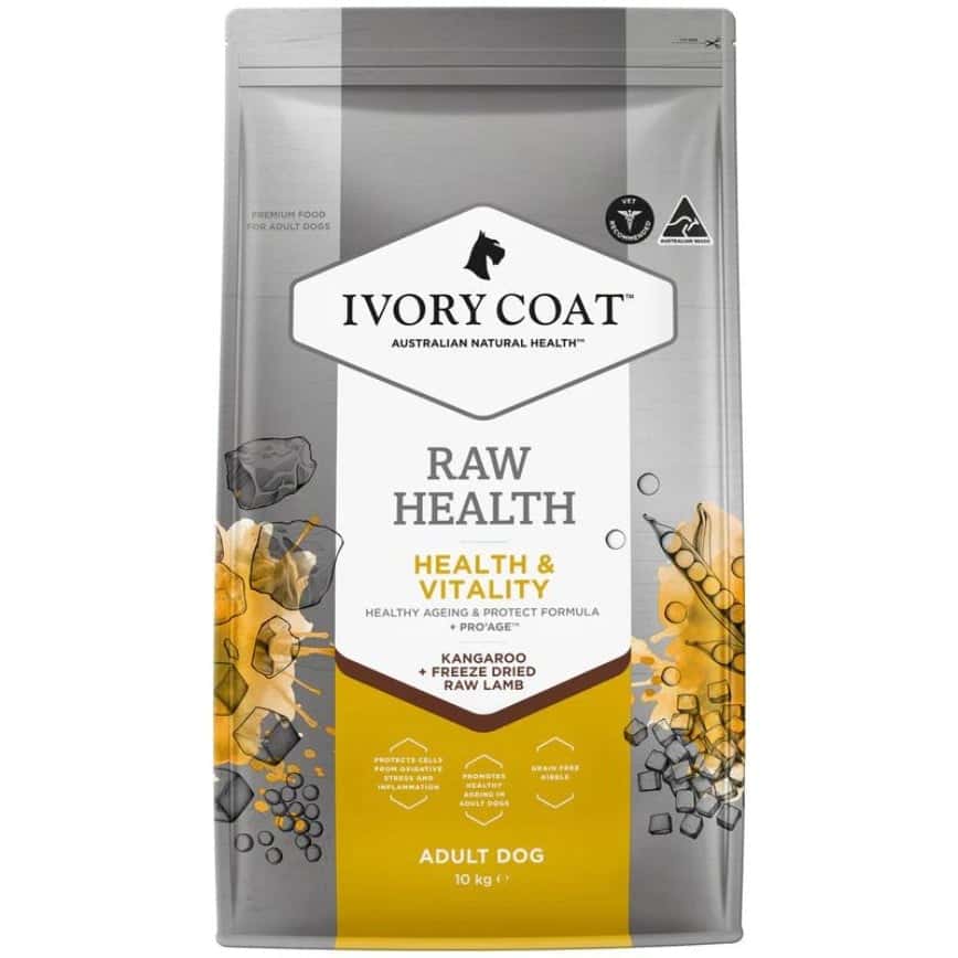 Ivory Coat 狗糧 無穀物乾糧+生羊肺凍乾 健康管理活力袋鼠肉成犬配方 10kg (ICS-261277) (img2)