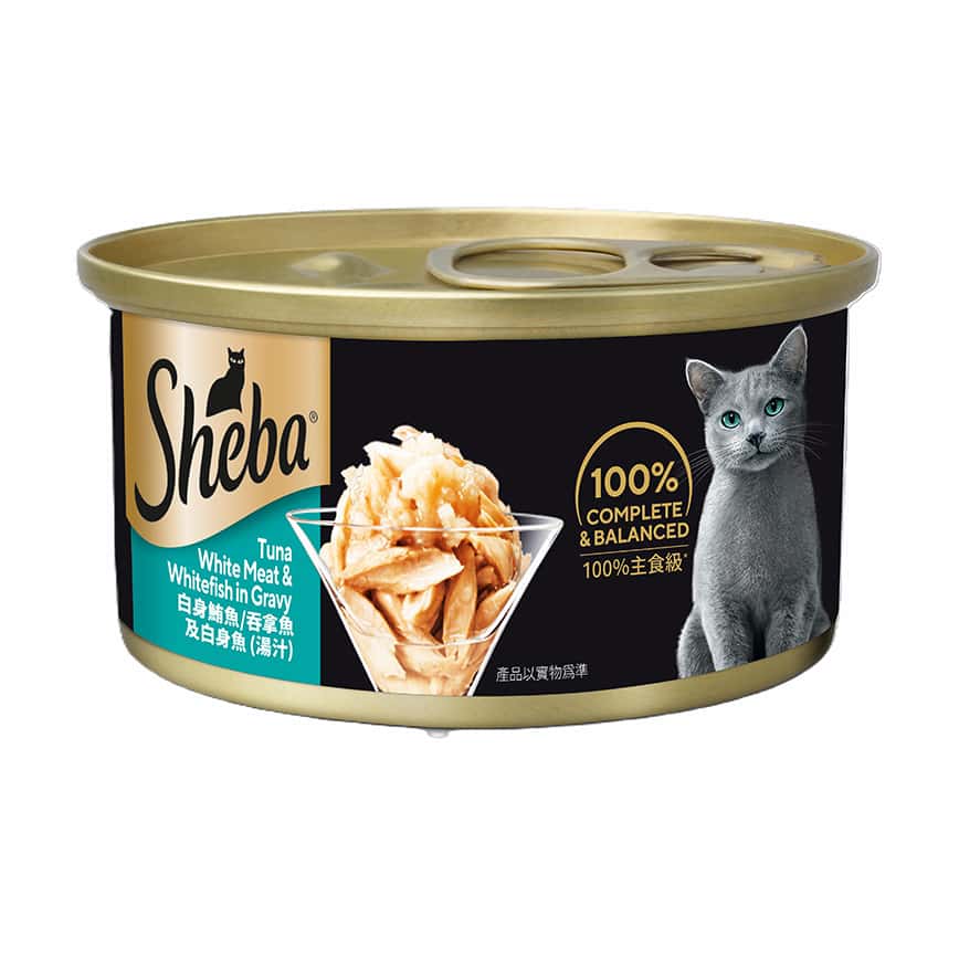 Sheba 日系貓罐頭 湯汁吞拿魚加白身魚 85g 湖水藍(10290924/60018003) (新舊包裝隨機發貨) (圖片2)