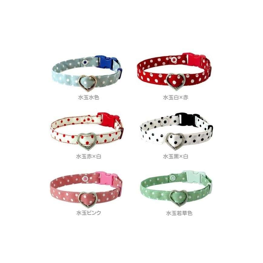 日本和風波點 心心扣 貓貓頸帶 L碼 (顏色隨機) (圖片2)