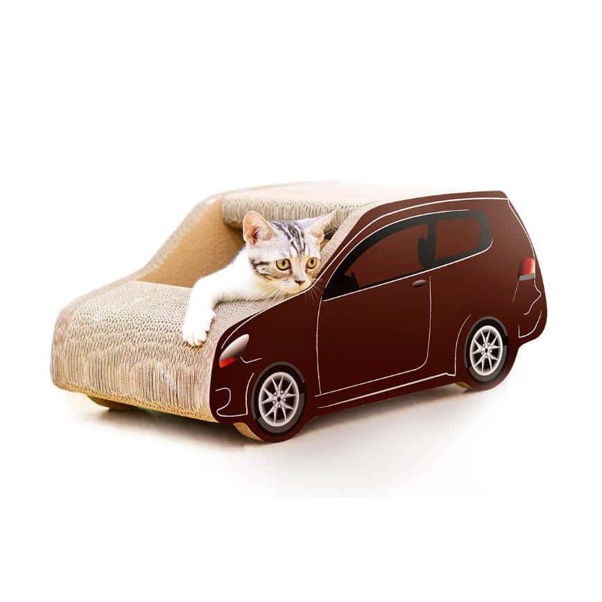 貓咪法拉利 嚴選瓦楞紙車形貓窩貓抓板 60cm(L)X30cm(W)X26cm(H) (圖片2)