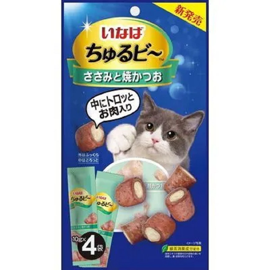 INABA - 鲣鱼&烤雞胸肉軟心粒粒小食(10g×4袋) (img2)