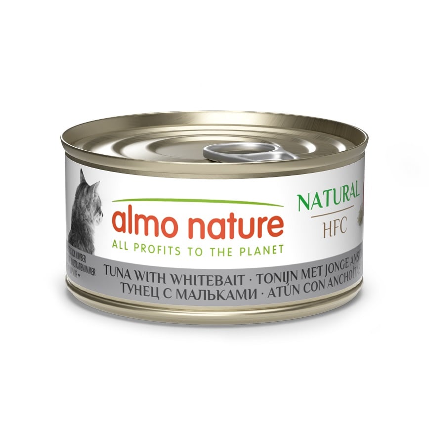Almo Nature HFC 貓罐頭 天然系列 吞拿魚+白飯魚 70g (9084) (img2)