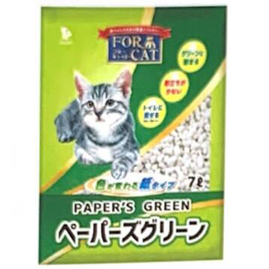 For Cat Paper's Green 日本凝結 紙貓砂 綠茶味 7L (PPGR) (img2)