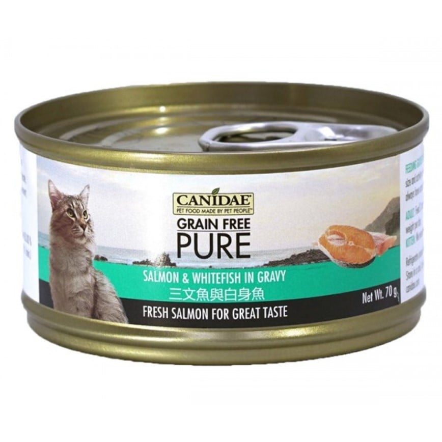 CANIDAE 咖比 PURE 貓罐頭 三文魚及白身魚 70g (6184) (img2)
