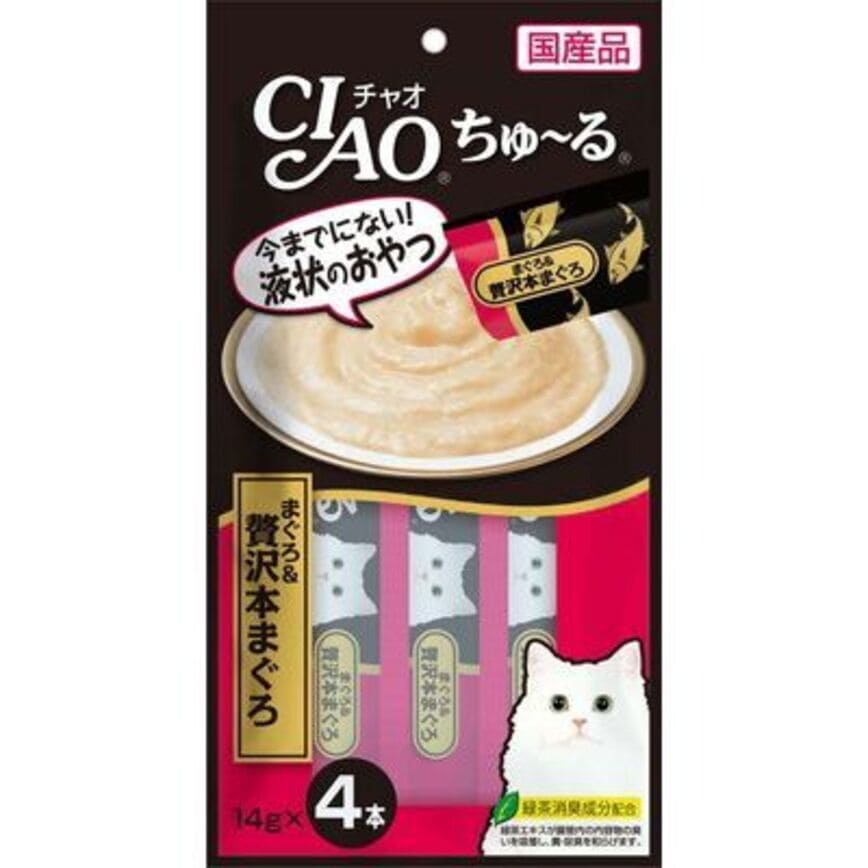 CIAO Cat Snacks Japanese Meat Paste Tuna & Luxury Bluefin Tuna 14g 4 pieces (SC-150) (img2)