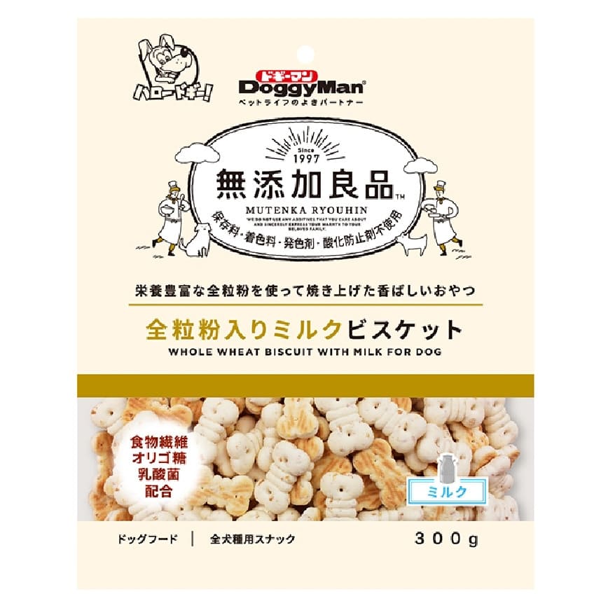 DoggyMan 日本狗零食 膳食纖維小麥 無添加 牛奶餅乾 300g (img2)