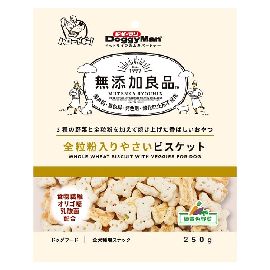 DoggyMan 日本狗零食 膳食纖維小麥 無添加 野菜餅乾 250g (img2)