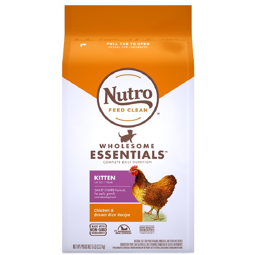 Nutro Dry Cat Food Recipe with Chicken and Whole Brown Rice for Kitten 5lb (10214853) (img2)