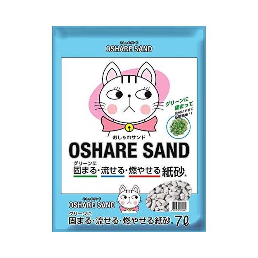 日本Oshare Sand 紙貓砂 原味 7L (藍) (img2)