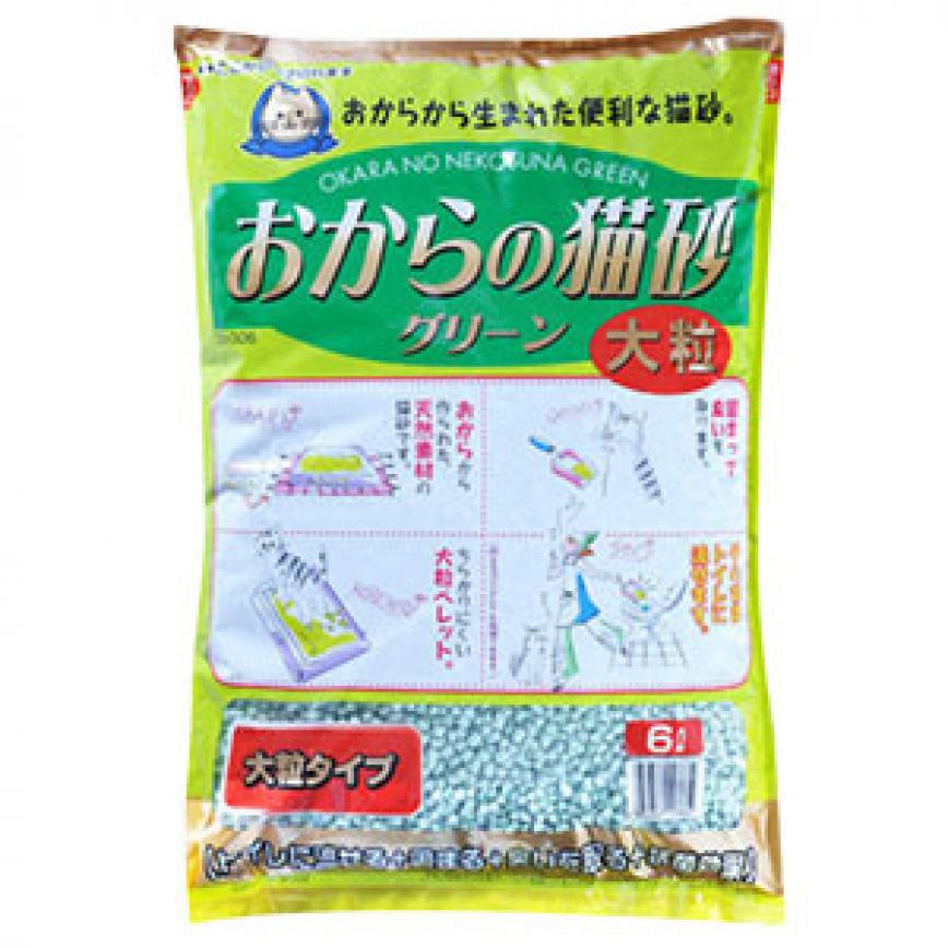 日本Hitachi 豆腐貓砂 綠色綠茶味 大粒裝 6L (img2)